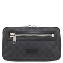 グッチ GUCCI ソフト ベルトバッグ 474293 ブラック GGスプリームキャンバス ボディバッグ シルバー金具 ウェブライン ウエストバッグ