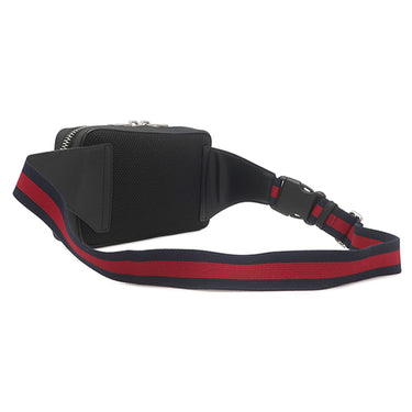 グッチ GUCCI ソフト ベルトバッグ 474293 ブラック GGスプリームキャンバス ボディバッグ シルバー金具 ウェブライン ウエストバッグ