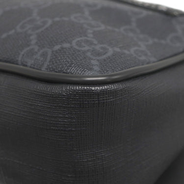 グッチ GUCCI ソフト ベルトバッグ 474293 ブラック GGスプリームキャンバス ボディバッグ シルバー金具 ウェブライン ウエストバッグ