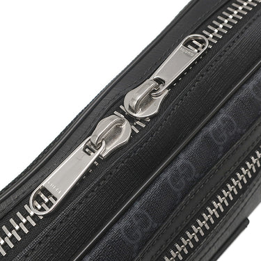 グッチ GUCCI ソフト ベルトバッグ 474293 ブラック GGスプリームキャンバス ボディバッグ シルバー金具 ウェブライン ウエストバッグ