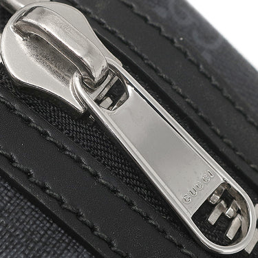 グッチ GUCCI ソフト ベルトバッグ 474293 ブラック GGスプリームキャンバス ボディバッグ シルバー金具 ウェブライン ウエストバッグ