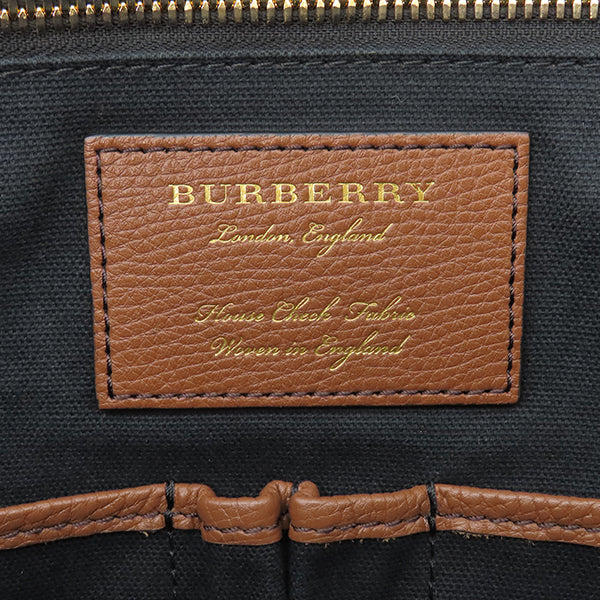 バーバリー BURBERRY ビジネスバッグ ブラウン×ベージュ レザー
