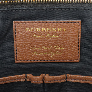 バーバリー BURBERRY ビジネスバッグ ブラウン×ベージュ レザー コットンキャンバス 2WAYバッグ ゴールド金具 ブリーフケース 書類かばん ショルダーバッグ
