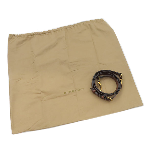 バーバリー BURBERRY ビジネスバッグ ブラウン×ベージュ レザー