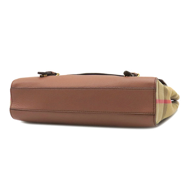 バーバリー BURBERRY ビジネスバッグ ブラウン×ベージュ レザー