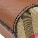 バーバリー BURBERRY ビジネスバッグ ブラウン×ベージュ レザー コットンキャンバス 2WAYバッグ ゴールド金具 ブリーフケース 書類かばん ショルダーバッグ
