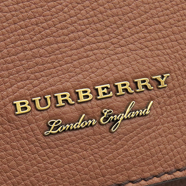バーバリー BURBERRY ビジネスバッグ ブラウン×ベージュ レザー コットンキャンバス 2WAYバッグ ゴールド金具 ブリーフケース 書類かばん ショルダーバッグ