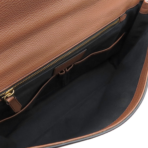 バーバリー BURBERRY ビジネスバッグ ブラウン×ベージュ レザー