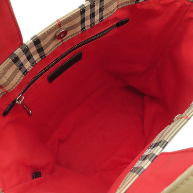 バーバリー BURBERRY ヴィンテージチェック トート 8017740 アーカイブベージュ コットン 2WAYバッグ シルバー金具 黒 赤 ロゴ ショルダー