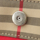 バーバリー BURBERRY ヴィンテージチェック トート 8017740 アーカイブベージュ コットン 2WAYバッグ シルバー金具 黒 赤 ロゴ ショルダー