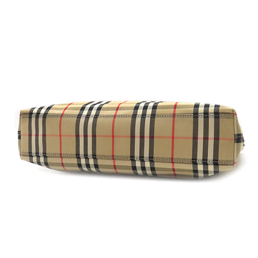 バーバリー BURBERRY ヴィンテージチェック トート 8017740 アーカイブベージュ コットン 2WAYバッグ シルバー金具 黒 赤 ロゴ ショルダー