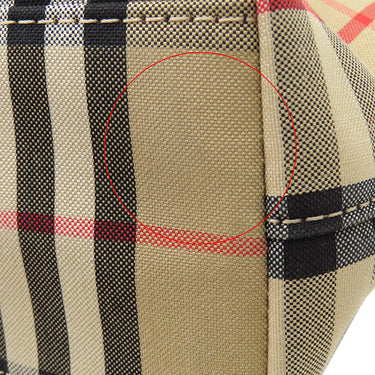 バーバリー BURBERRY ヴィンテージチェック トート 8017740 アーカイブベージュ コットン 2WAYバッグ シルバー金具 黒 赤 ロゴ ショルダー