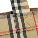 バーバリー BURBERRY ヴィンテージチェック トート 8017740 アーカイブベージュ コットン 2WAYバッグ シルバー金具 黒 赤 ロゴ ショルダー