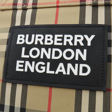 バーバリー BURBERRY ヴィンテージチェック トート 8017740 アーカイブベージュ コットン 2WAYバッグ シルバー金具 黒 赤 ロゴ ショルダー