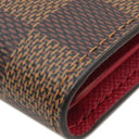 ルイヴィトン LOUIS VUITTON ポルトフォイユ ヴィクトリーヌ N41659 レッド ダミエキャンバス 三つ折り財布 赤 茶 コンパクトウォレット