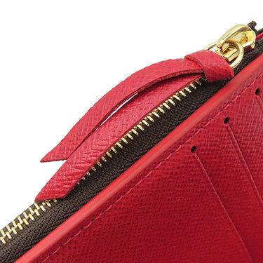 ルイヴィトン LOUIS VUITTON ポルトフォイユ ヴィクトリーヌ N41659 レッド ダミエキャンバス 三つ折り財布 赤 茶 コンパクトウォレット