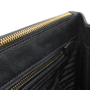 プラダ PRADA ガレリア サフィアーノ ラージバッグ 1BA274 ブラック レザー 2WAYバッグ シルバー金具 黒 ショルダー ハンドバッグ イニシャル刻印あり