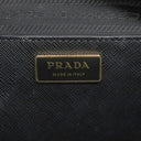プラダ PRADA ガレリア サフィアーノ ラージバッグ 1BA274 ブラック レザー 2WAYバッグ シルバー金具 黒 ショルダー ハンドバッグ イニシャル刻印あり