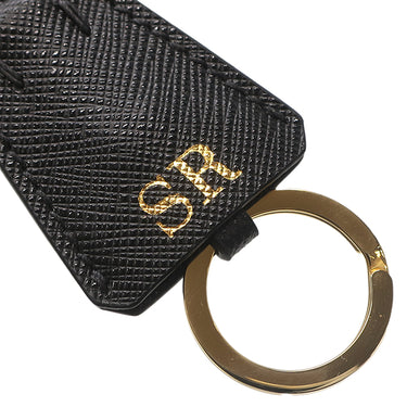 プラダ PRADA ガレリア サフィアーノ ラージバッグ 1BA274 ブラック レザー 2WAYバッグ シルバー金具 黒 ショルダー ハンドバッグ イニシャル刻印あり