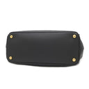 プラダ PRADA ガレリア サフィアーノ ラージバッグ 1BA274 ブラック レザー 2WAYバッグ シルバー金具 黒 ショルダー ハンドバッグ イニシャル刻印あり