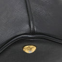プラダ PRADA ガレリア サフィアーノ ラージバッグ 1BA274 ブラック レザー 2WAYバッグ シルバー金具 黒 ショルダー ハンドバッグ イニシャル刻印あり