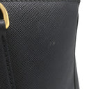プラダ PRADA ガレリア サフィアーノ ラージバッグ 1BA274 ブラック レザー 2WAYバッグ シルバー金具 黒 ショルダー ハンドバッグ イニシャル刻印あり