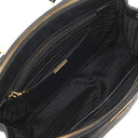 プラダ PRADA ガレリア サフィアーノ ラージバッグ 1BA274 ブラック レザー 2WAYバッグ シルバー金具 黒 ショルダー ハンドバッグ イニシャル刻印あり