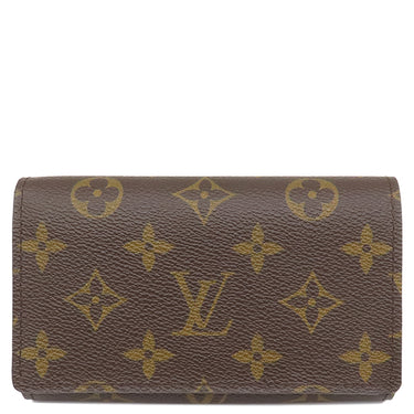 ルイヴィトン LOUIS VUITTON ポルトフォイユ トレゾール M61736 モノグラム モノグラムキャンバス 二つ折り財布 ゴールド金具 茶 L字ファスナー イニシャル刻印あり