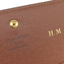ルイヴィトン LOUIS VUITTON ポルトフォイユ トレゾール M61736 モノグラム モノグラムキャンバス 二つ折り財布 ゴールド金具 茶 L字ファスナー イニシャル刻印あり