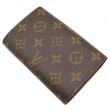 ルイヴィトン LOUIS VUITTON ポルトフォイユ トレゾール M61736 モノグラム モノグラムキャンバス 二つ折り財布 ゴールド金具 茶 L字ファスナー イニシャル刻印あり