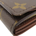 ルイヴィトン LOUIS VUITTON ポルトフォイユ トレゾール M61736 モノグラム モノグラムキャンバス 二つ折り財布 ゴールド金具 茶 L字ファスナー イニシャル刻印あり