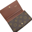 ルイヴィトン LOUIS VUITTON ポルトフォイユ トレゾール M61736 モノグラム モノグラムキャンバス 二つ折り財布 ゴールド金具 茶 L字ファスナー イニシャル刻印あり
