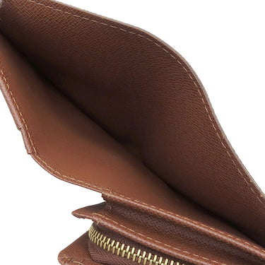 ルイヴィトン LOUIS VUITTON ポルトフォイユ トレゾール M61736 モノグラム モノグラムキャンバス 二つ折り財布 ゴールド金具 茶 L字ファスナー イニシャル刻印あり