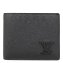 ルイヴィトン LOUIS VUITTON ポルトフォイユ マルコ M81742 ノワール レザー LVアエログラム 二つ折り財布 ブラック金具 黒
