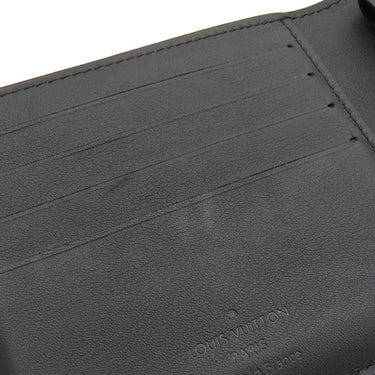 ルイヴィトン LOUIS VUITTON ポルトフォイユ マルコ M81742 ノワール レザー LVアエログラム 二つ折り財布 ブラック金具 黒