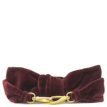 ミュウミュウ MIU MIU リボン ストラップ ボルドー ベロア ショルダーストラップ ゴールド金具 赤 ベルベット 替えストラップ