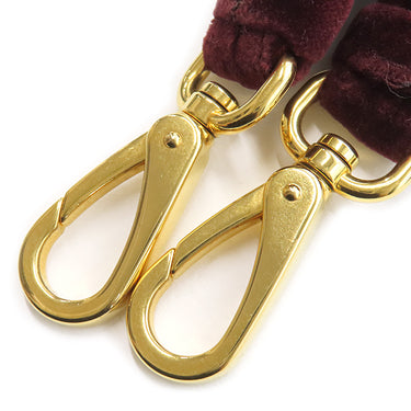 ミュウミュウ MIU MIU リボン ストラップ ボルドー ベロア ショルダーストラップ ゴールド金具 赤 ベルベット 替えストラップ