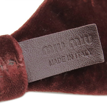 ミュウミュウ MIU MIU リボン ストラップ ボルドー ベロア ショルダーストラップ ゴールド金具 赤 ベルベット 替えストラップ