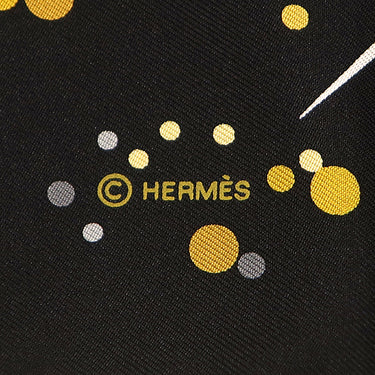 エルメス HERMES カレ90 CARRE イエロー×ブラック シルク スカーフ 【MAGIC KELLY/マジックケリー】