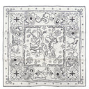 エルメス HERMES カレ55 CARRE ホワイト×ブラック シルク スカーフ 新品 未使用【ANIMAUX BANDANA/アニマル バンダナ】