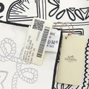 エルメス HERMES カレ55 CARRE ホワイト×ブラック シルク スカーフ 新品 未使用【ANIMAUX BANDANA/アニマル バンダナ】