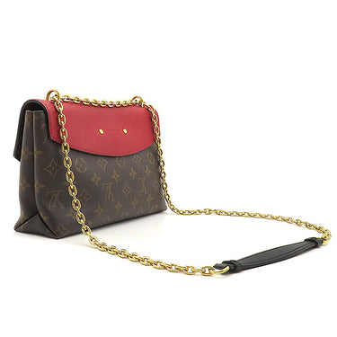 ルイヴィトン LOUIS VUITTON サン プラシード M43713 スリーズ モノグラムキャンバス ショルダーバッグ ゴールド金具 茶 チェーンショルダー