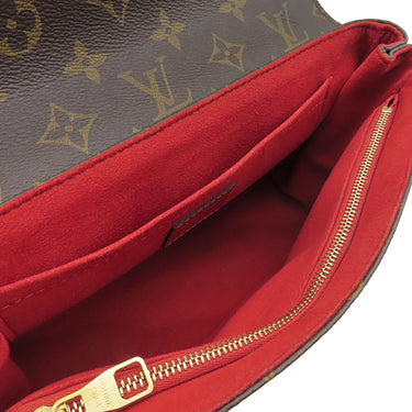 ルイヴィトン LOUIS VUITTON サン プラシード M43713 スリーズ モノグラムキャンバス ショルダーバッグ ゴールド金具 茶 チェーンショルダー