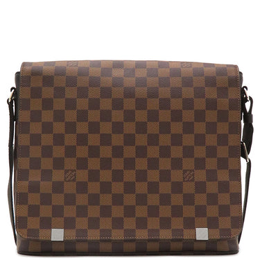 ルイヴィトン LOUIS VUITTON ディストリクト MM NM N41032 ダミエエベヌ ダミエキャンバス ショルダーバッグ ゴールド金具 茶 肩掛け