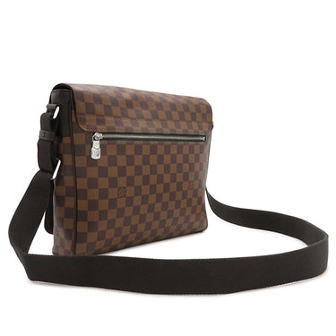 ルイヴィトン LOUIS VUITTON ディストリクト MM NM N41032 ダミエエベヌ ダミエキャンバス ショルダーバッグ ゴールド金具 茶 肩掛け