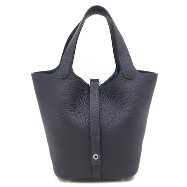 エルメス HERMES ピコタンロックPM ブルーニュイ トリヨンクレマンス ハンドバッグ シルバー金具 新品 未使用 ネイビー