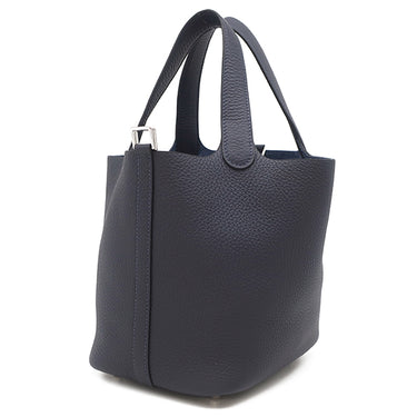 エルメス HERMES ピコタンロックPM ブルーニュイ トリヨンクレマンス ハンドバッグ シルバー金具 新品 未使用 ネイビー