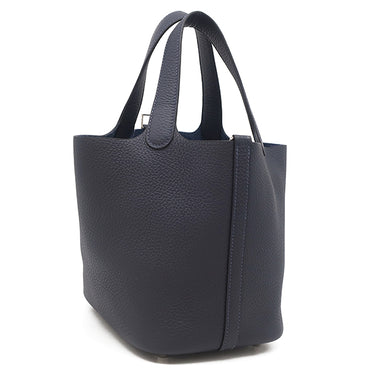 エルメス HERMES ピコタンロックPM ブルーニュイ トリヨンクレマンス ハンドバッグ シルバー金具 新品 未使用 ネイビー
