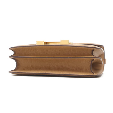 エルメス HERMES コンスタンス ミニ 3 ミロワール ビスキュイ ヴォーエプソン ショルダーバッグ ゴールド金具 新品 未使用 茶