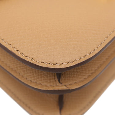 エルメス HERMES コンスタンス ミニ 3 ミロワール ビスキュイ ヴォーエプソン ショルダーバッグ ゴールド金具 新品 未使用 茶